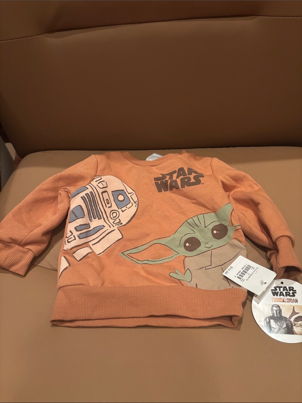 Star Wars Orange Kids Sweatshirt with Grogu & R2-D2